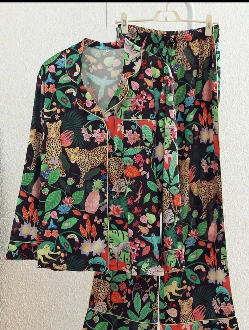 Todays Special. Black Label Lux Tropical Jungle Silky Leopard Pajama Last 1